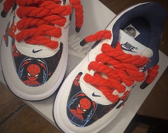 Spider man custom airforce ones, spider man custom shoes for kids