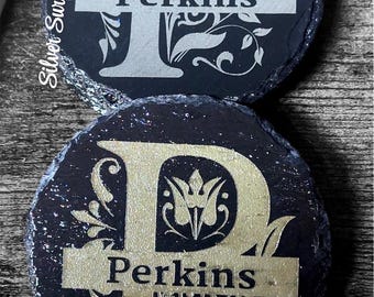 Slate Coasters, coasters with name engraving,gifts, housewarming,