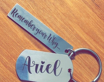 Personalized Stainless steel keychain, suicide awareness keychain, motivational keychain, mental health awareness, custom text keychain
