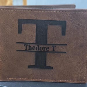 Billetera grabada para esposo, papá, abuelo, novio, hermano, billetera grabada, billetera grabada con láser, billetera personalizada con inserto gratuito
