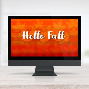 Digital Fall Themed Desktop Wallpaper - Cute Fall Wallpaper - Wallpaper for Fall - Autumn Wallpaper - Cute Wallpaper for Autumn