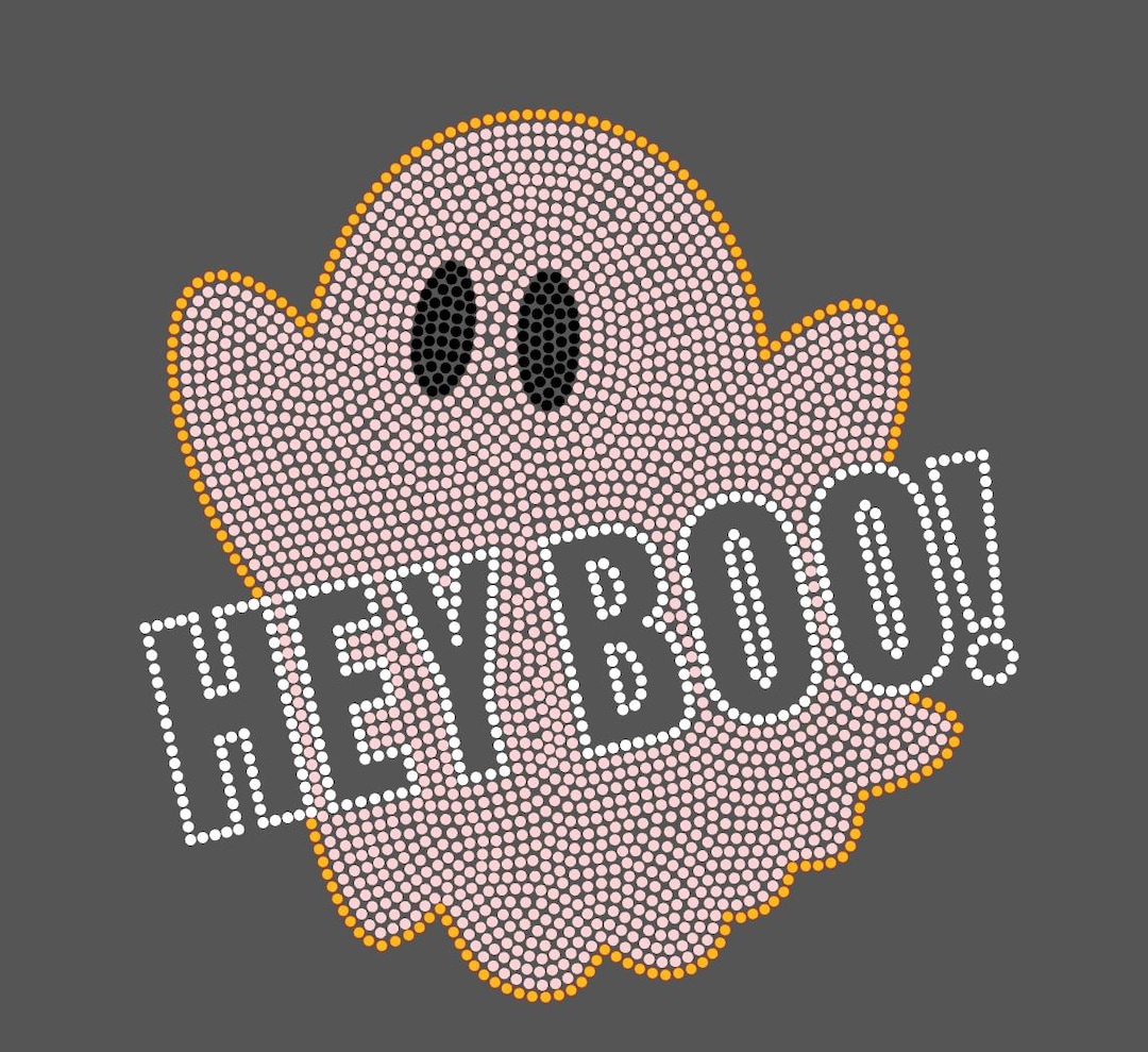 Rhinestone Boo Rhinestone Template (digital File Only) SS10 Hey Boo - Etsy