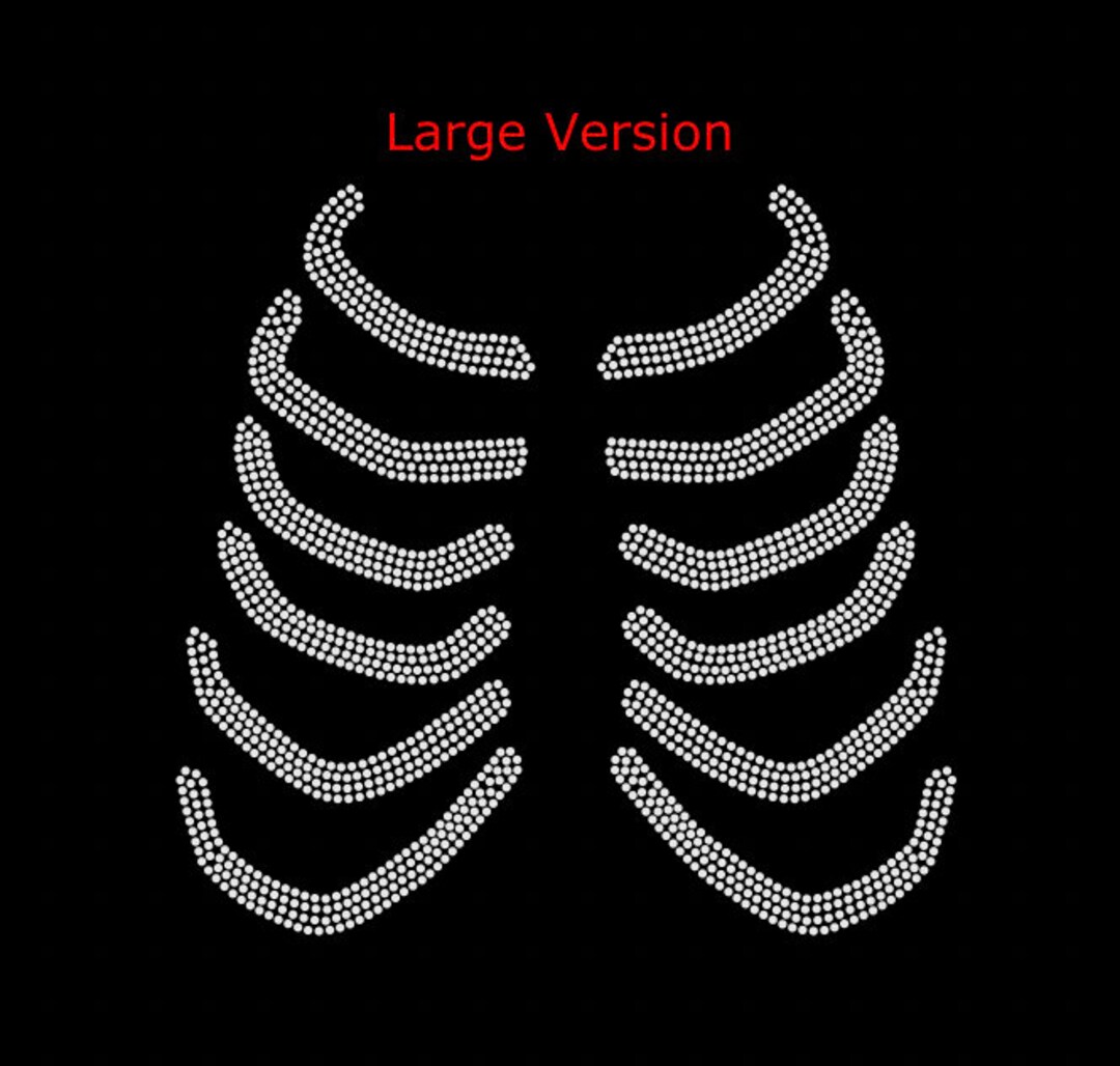 Printable Rib Cage Template.pdf 2 Rhinestone Templates (digital Files Only) - Rib Cage (regular Size ...