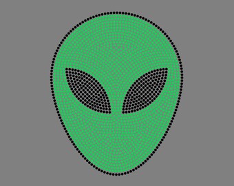 Plantilla de pedrería (solo archivo digital) - Cara alienígena en pedrería SS10
