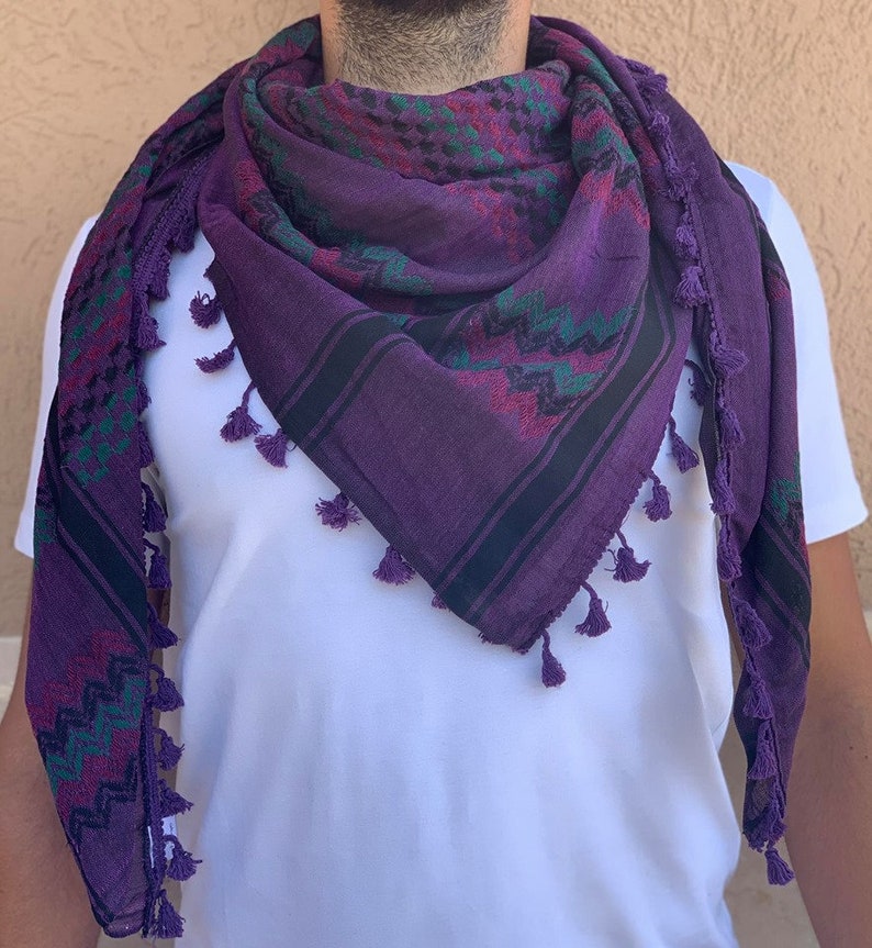 ORIGINAL Palestine Arab scarf cotton Keffiyeh Arafat Hatta Shemagh al-sham-Arab