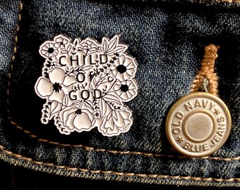 Child of God Retro Christian Pin Button - Etsy