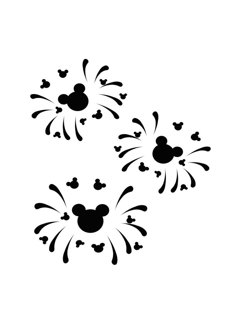 Mickey Mouse Head Fireworks SVG PNG Dxf Eps Disney fireworks | Etsy