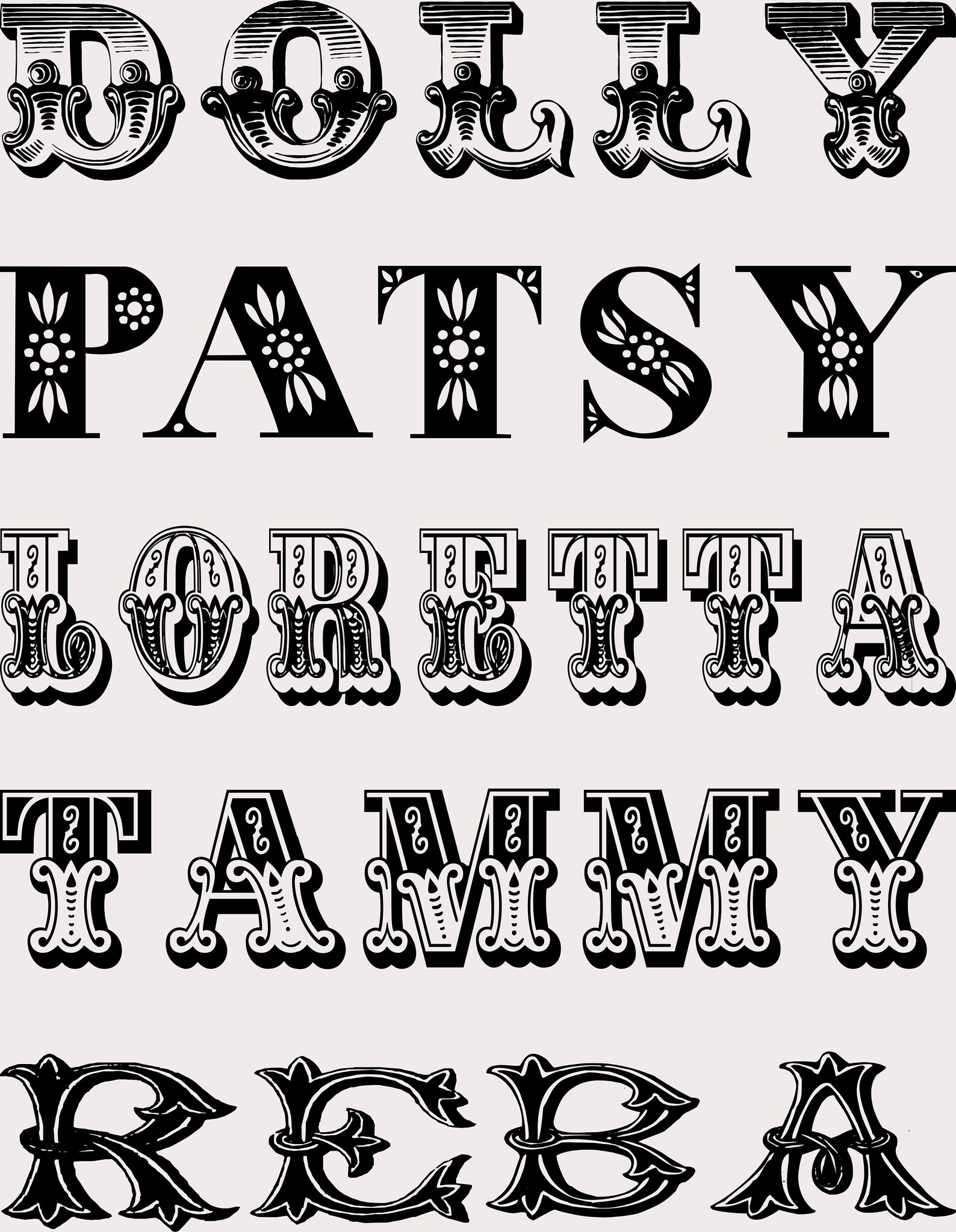 Dolly Patsy Loretta Tammy Reba Lady Country Legends Cut File Etsy