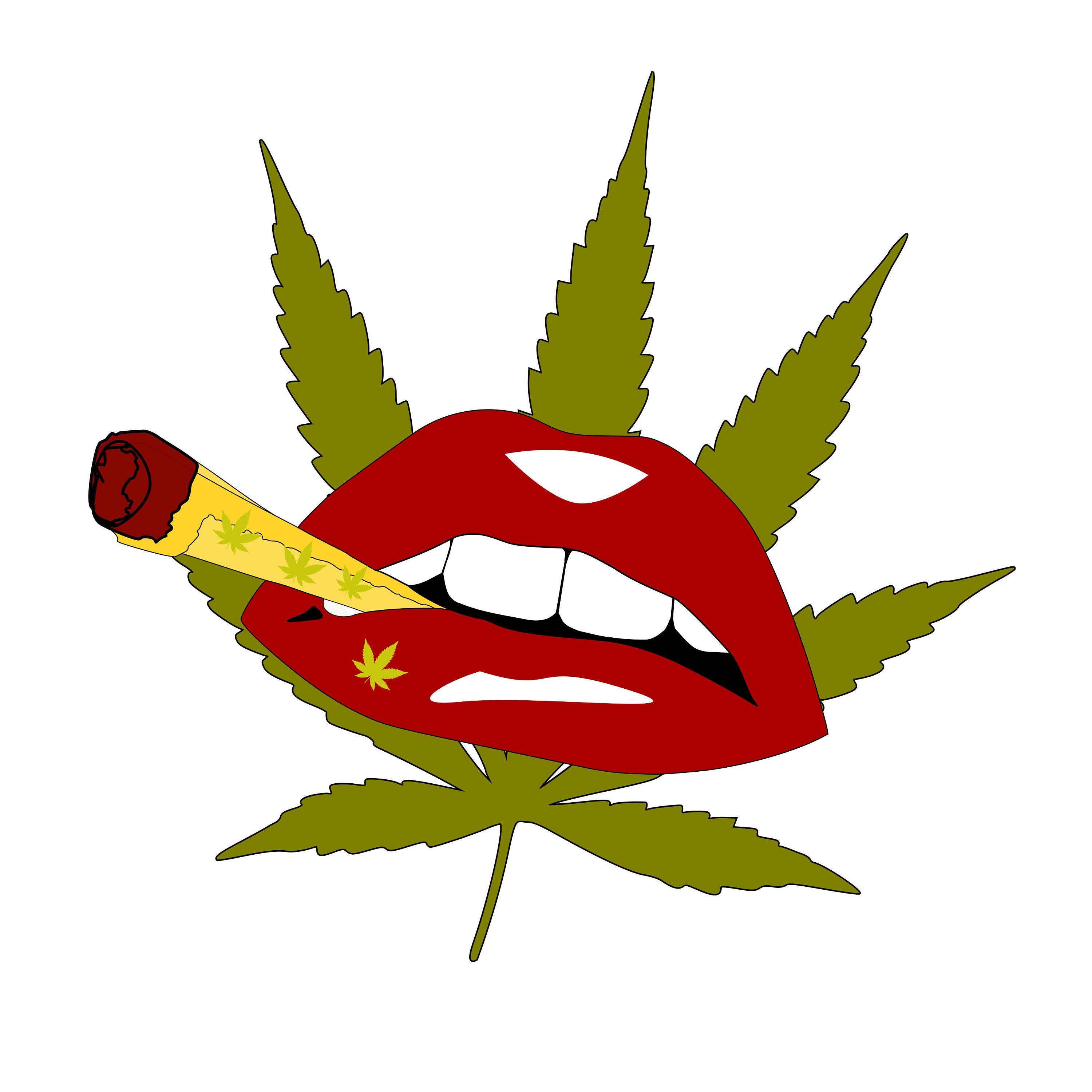 Lips Smoking Cannabis Joint Svg Png Dxf Eps Archivo. Labios Etsy