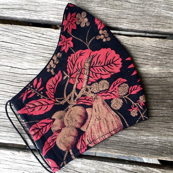 Eco Mask - Women's 100% Cotton Face Mask - Red & Black
