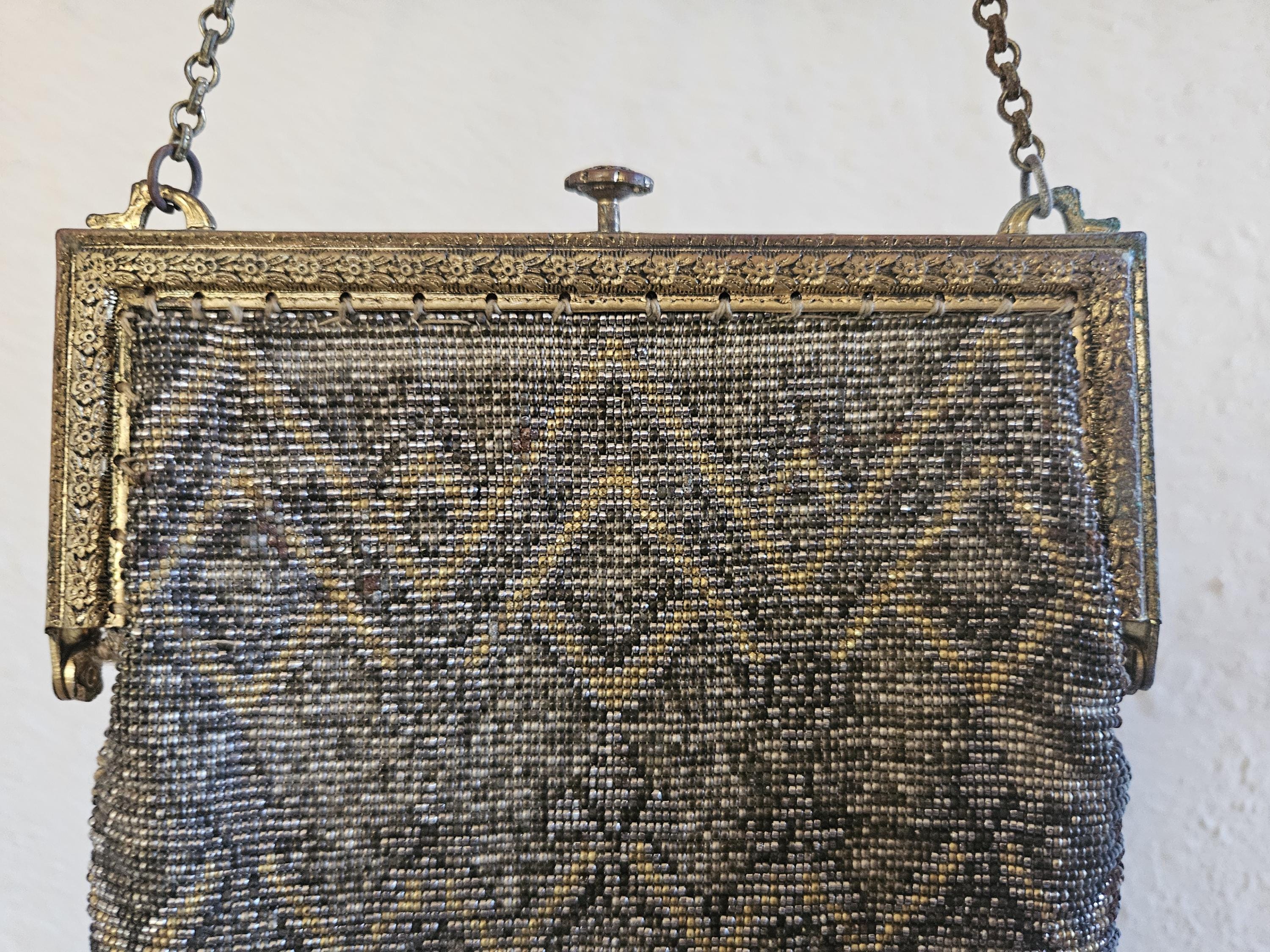 1920s Art Deco Nouveau French Cut Steel Beaded Evening Bag W/fringe ...