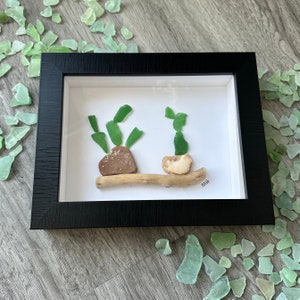 Plant Sea Glass Art - Plant Art, Cacti, Succulent, Plant Shelf, AZ Cacti, Crazy Plant Lady, Plant Art, Gift
