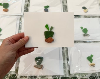 Random Set of 5 Sea Glass Greeting Cards