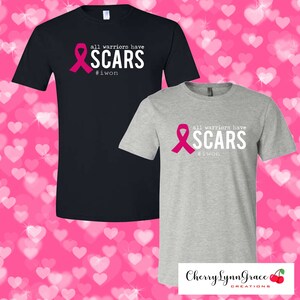 All Warriors Have Scars Shirt | No One Fights Alone | Breast Cancer | Fighter | In October We Wear Pink | Cancer Month | Support Squad