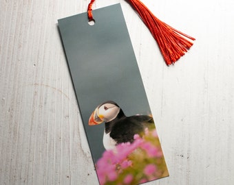 Puffin in Sea Pinks Bookmark