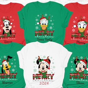 Custom Mickey’s Very Merry 2025 Shirt, Disney Family Christmas Shirt, Matching Christmas Tees, Personalized Disney Character Christmas Shirt