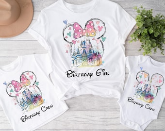 Custom Disney Birthday Shirt, Mickey Minnie Castle, Family Matching Tee