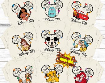 Custom Disney Trip Shirts, Family Matching Tees, 225 Disney Characters