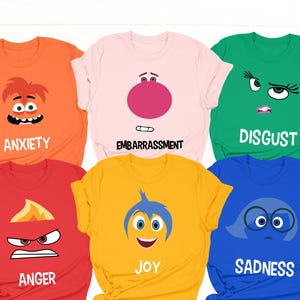 Inside Out Shirts, Inside Out Characters Costume, Inside Out Group Matching Tee, Inside Out 2 Family Party, Christmas Matching Costume Shirt