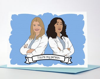 Grey's Anatomy you're my person greeting card