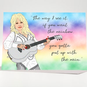 Dolly Parton Rainbow Quote Any Occasion Greeting Card