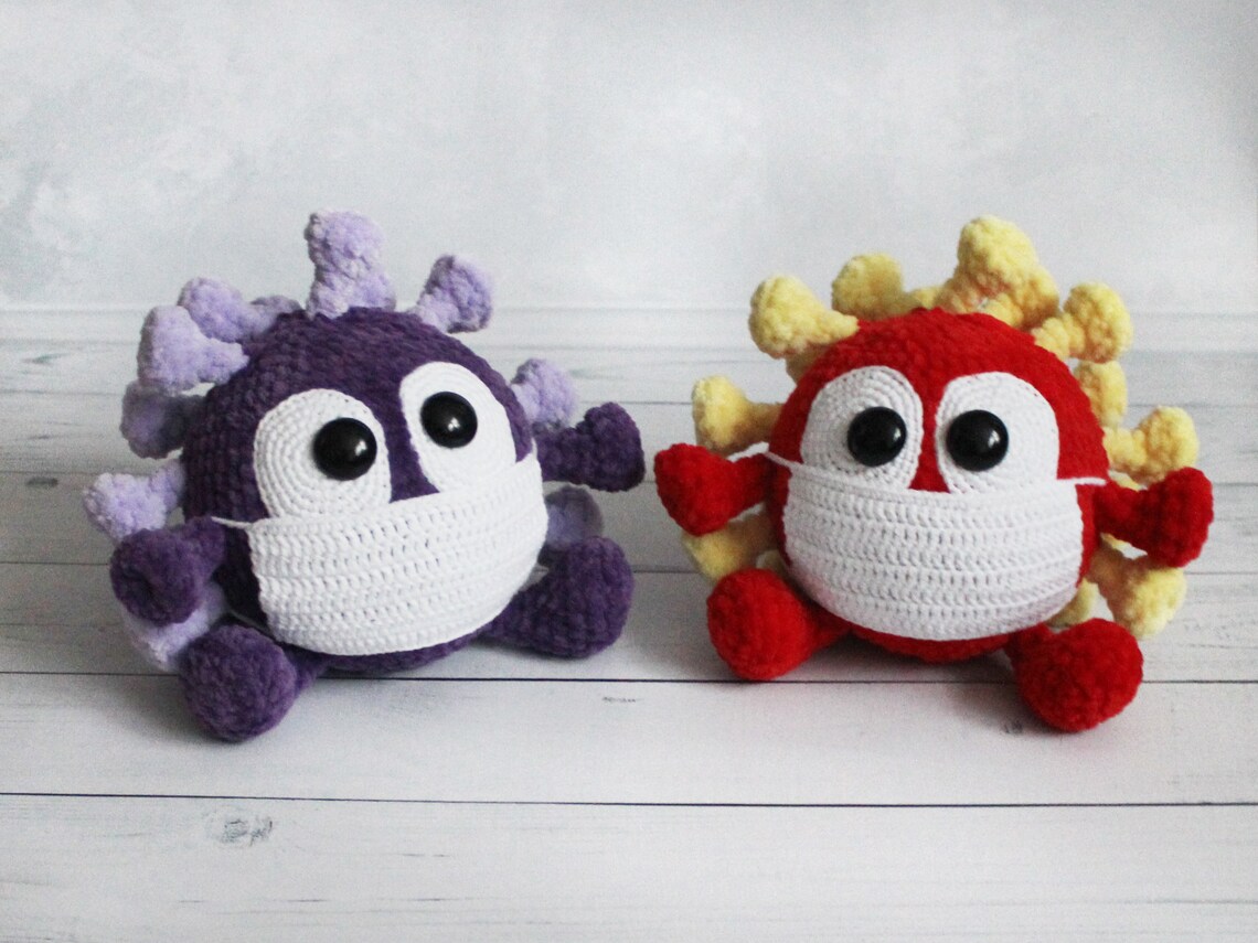 Crochet Plush Virus toy Microbe toy Halloween Home Decor Etsy