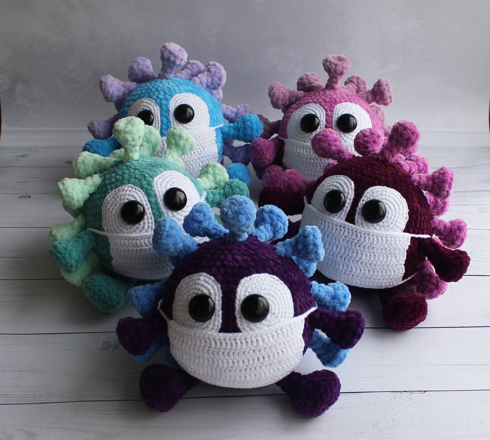 Crochet Plush Virus toy Microbe toy Halloween Home Decor Etsy