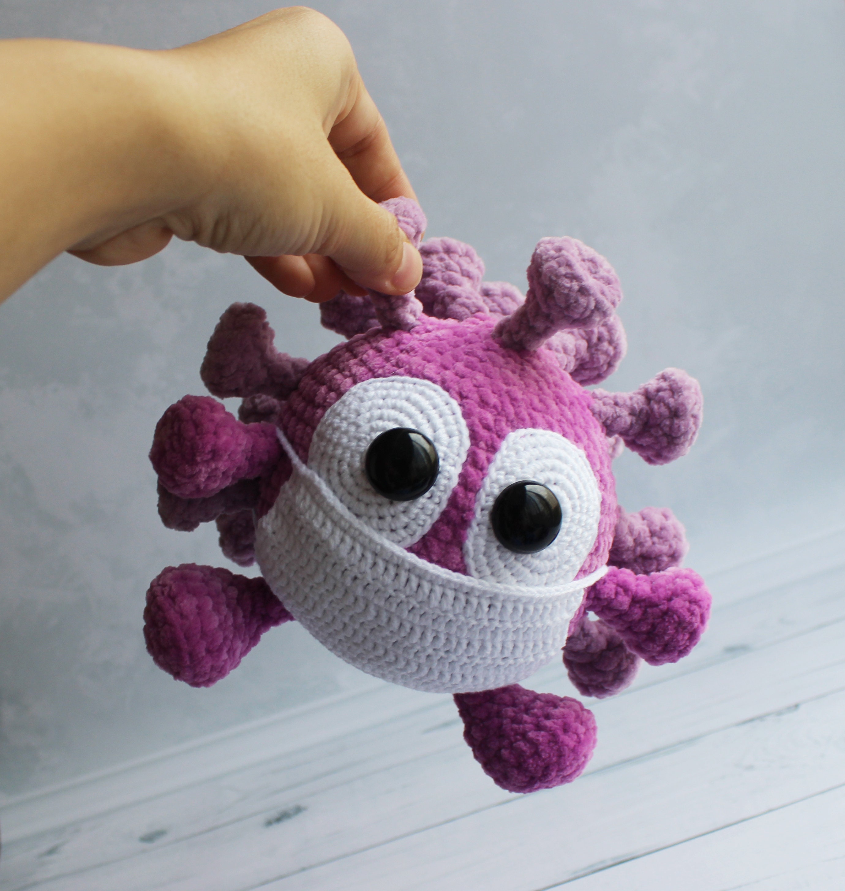 Crochet Plush Virus Toy Microbe Toy Halloween Home Decor Etsy