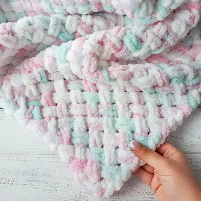 Crochet blanket Plush blanket Soft Handknitted Newborn Etsy