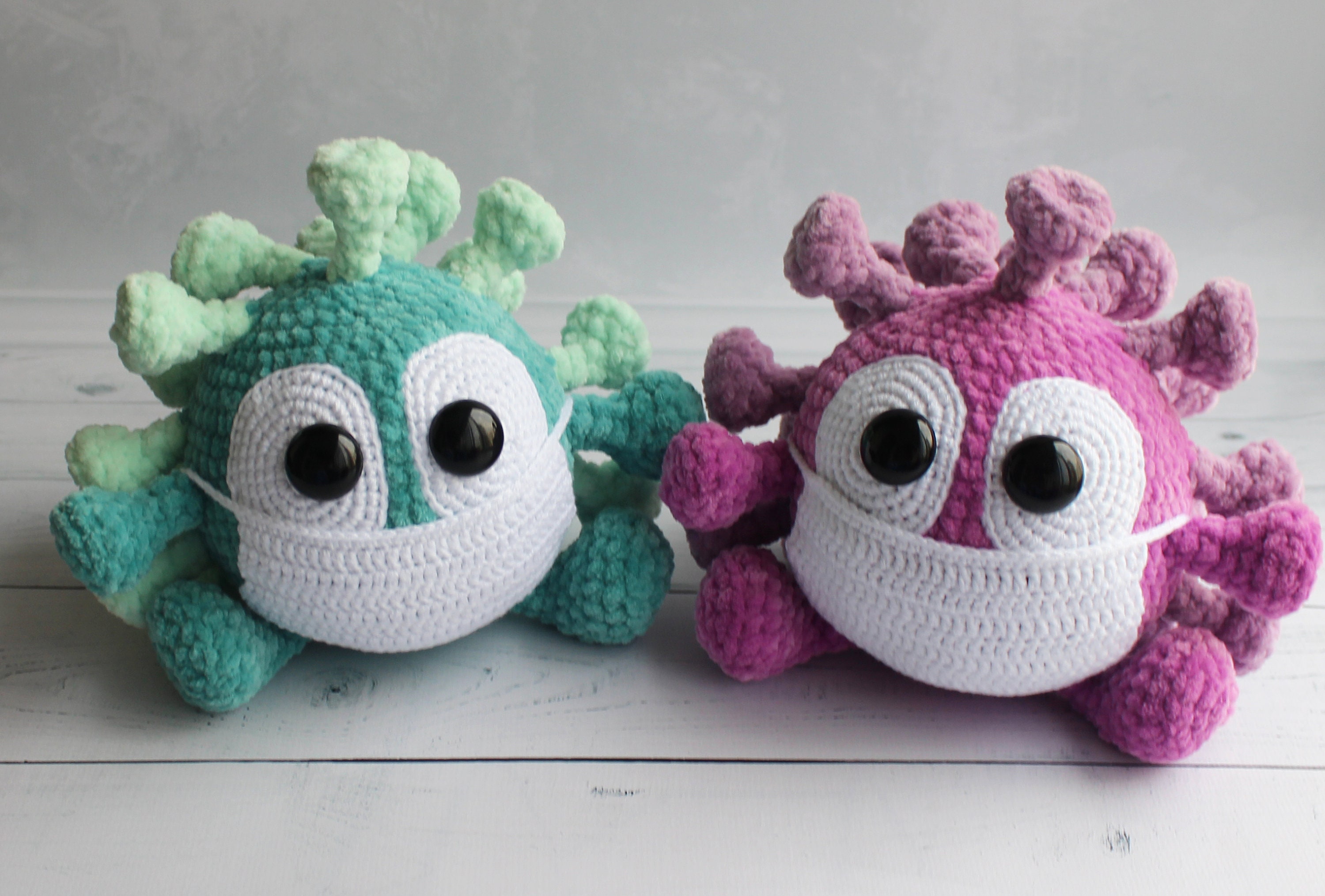 Crochet Plush Virus toy Microbe toy Halloween Home Decor Etsy