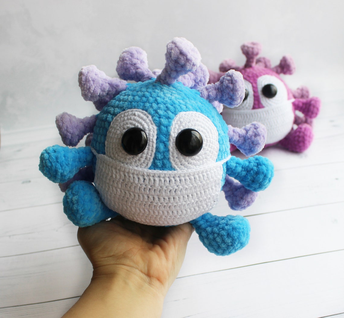 Crochet Plush Virus toy Funny toy Microbe toy Halloween Toys Etsy