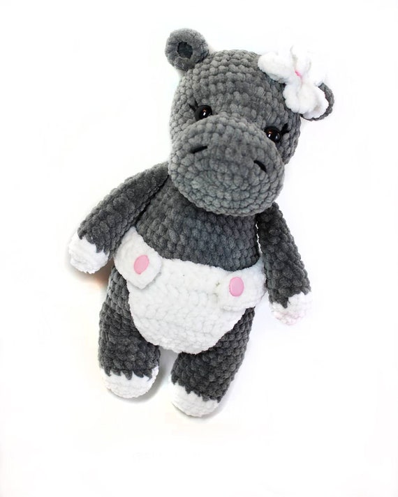 Plush hippopotamus toy Hippo toy Crochet hippopotamus Duckling Duck toy Africa animals toys Birthday gift