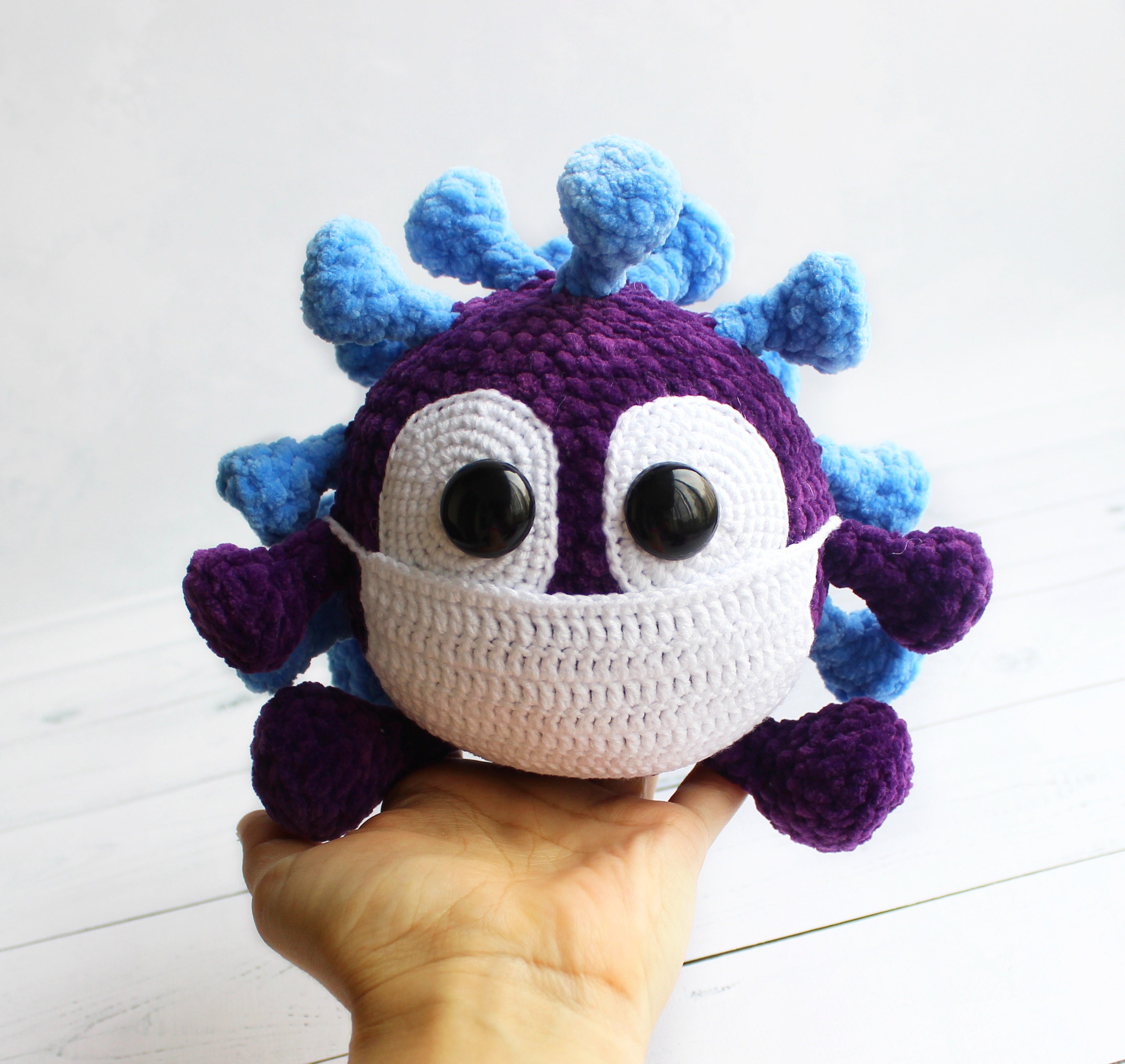 Crochet Plush Virus toy Microbe toy Halloween Home Decor Etsy