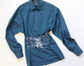 Corset shirt, button down shirt, oversized shirt Lace up shirt Cocktail shirt extravagant shirt Corset blouse Victorian shirt streetwear