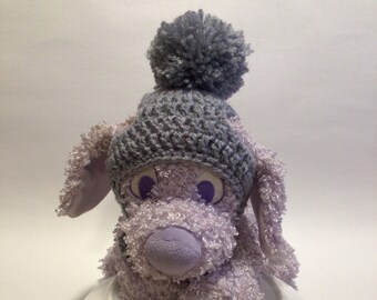 Pom Pom Pet Hat - Small Dog Cap with Tie Closure - Crochet Cat Hat - Winter Small Dog Hat - Chihuahua Hat - Mini Dachshund Hat - Yorkie Hat