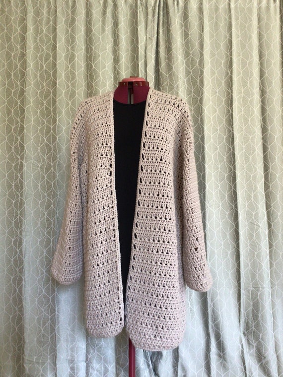 Knee Length Cardigan Crochet Oversize 