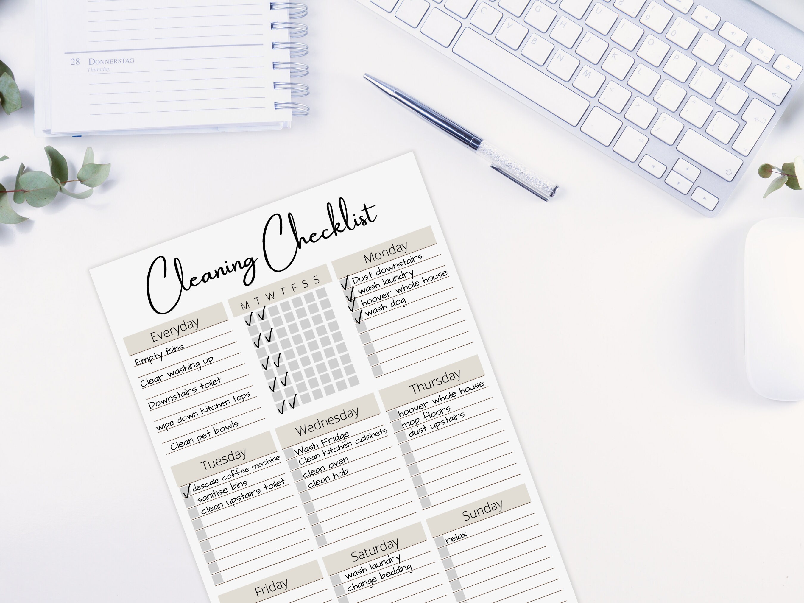 Cleaning Checklist Printable Weekly Editable Template Etsy UK Cleaning checklist printable weekly editable template etsy uk