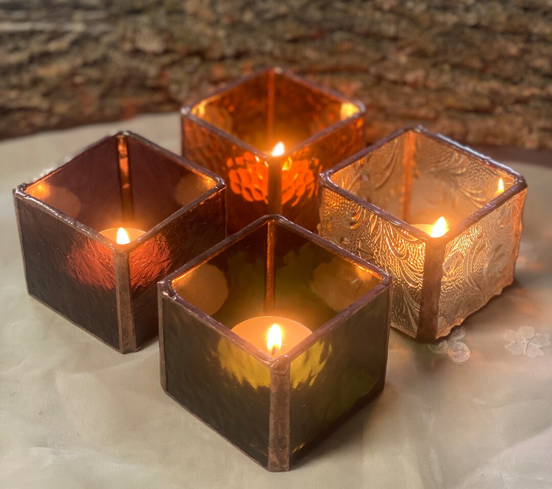 Stained Glass Tealight Holder Etsy