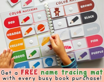 Preschool busy book, Homeschool kids activity, Kindergarten busy binder, Color sorting, Alphabet, Learn to count