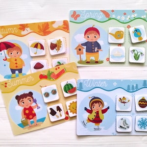 Sort by season worksheet, Season sorting game, Printable Activity, Busy book pages
