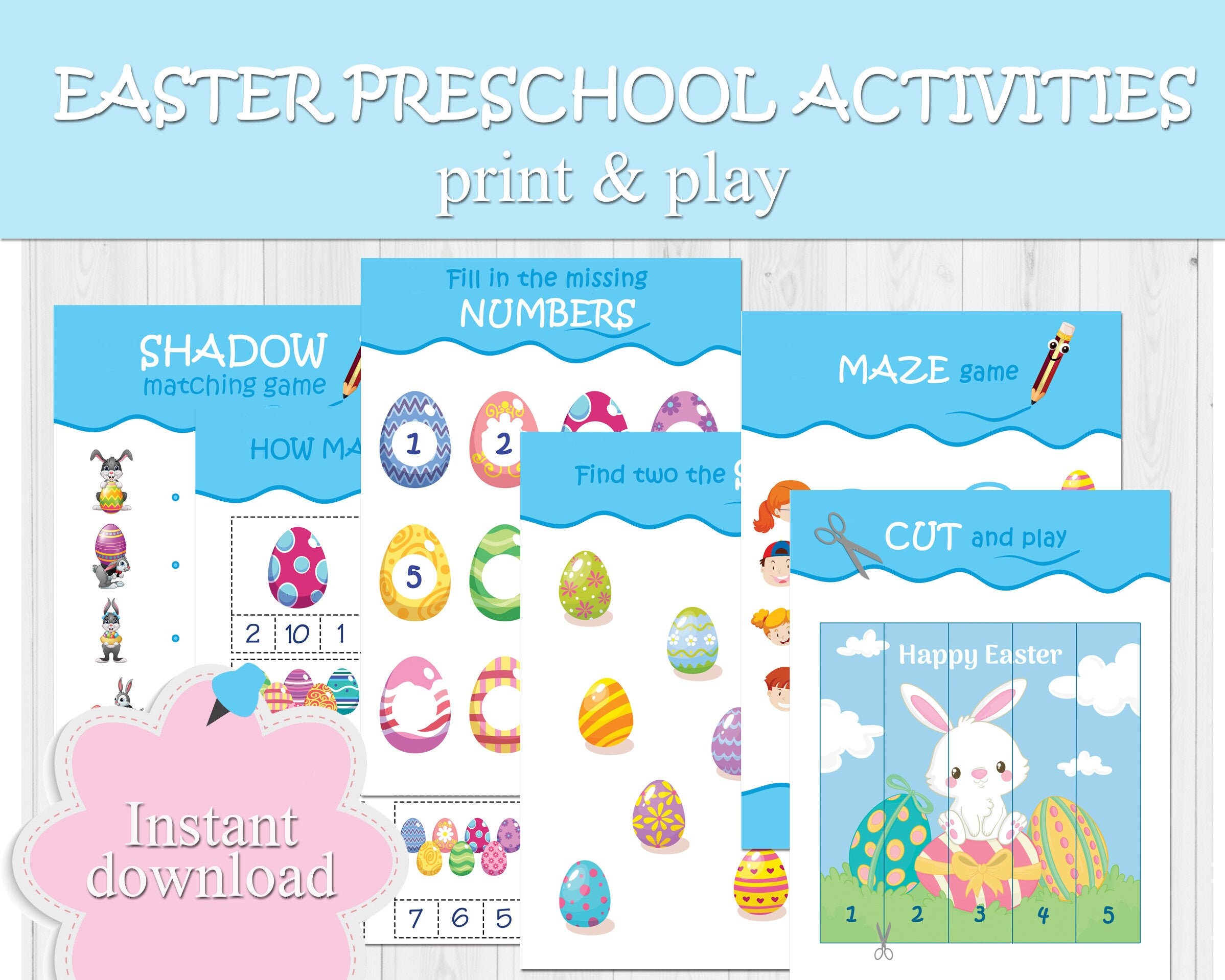 Easter Preschool Activities Worksheets Kindergarten Lessons | Etsy