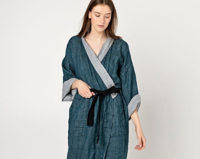 NAGOYA Natural Linen Kimono Bathrobe