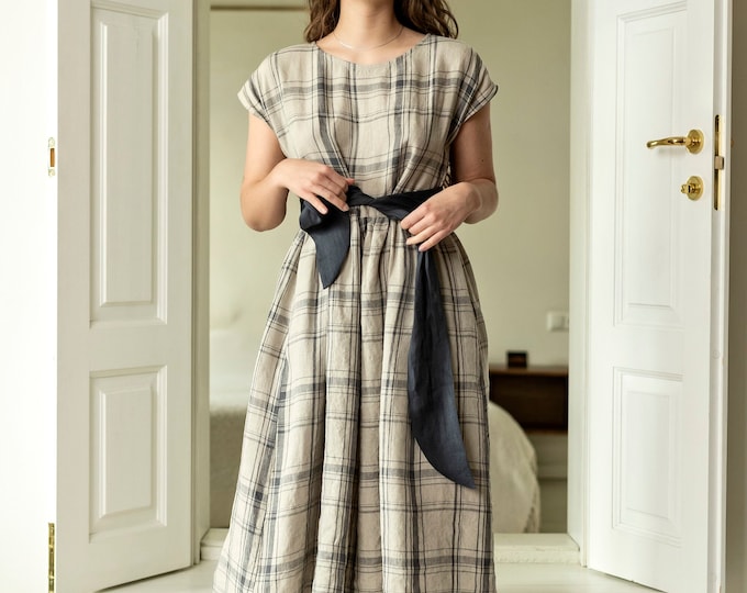 Natural Linen Dress with belt