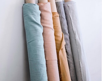 Bio Leinen Stoff für DIY nähen und quilten. Natürlicher Stonewashed 100% Leinen-Flachs material