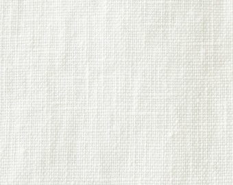 White Organic Linen Fabric for DIY sewing and quilting. Natural Stonewashed 100% Linen Flax material. Available by metre or yard.