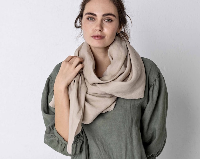 NEW YORK Big Natural Linen Scarf