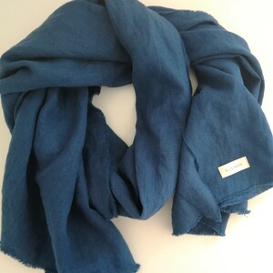 Yellow Linen Scarf, Lightweight Breathable Shawl image 2
