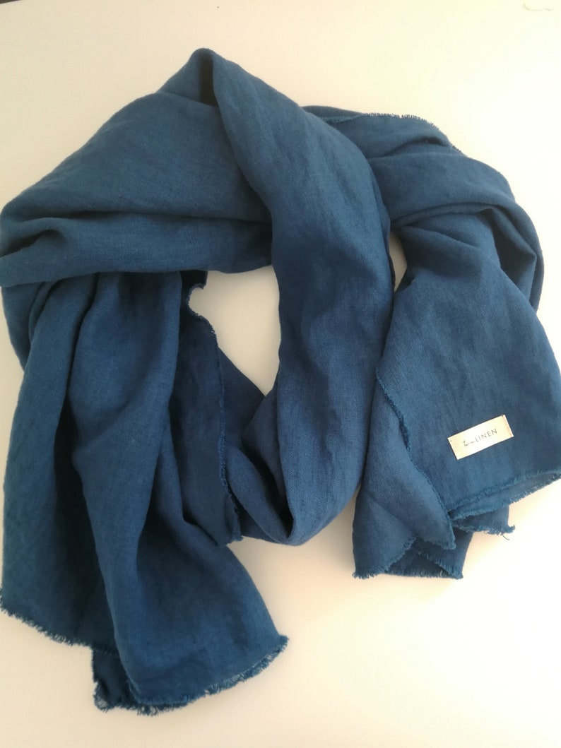 Yellow Linen Scarf, Lightweight Breathable Shawl image 2