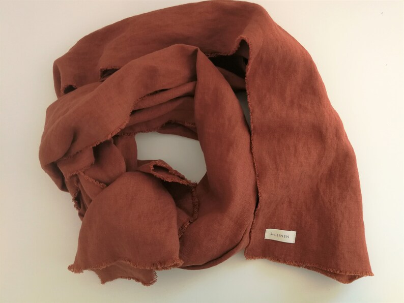 Yellow Linen Scarf, Lightweight Breathable Shawl image 3