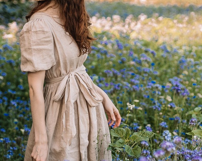 VENICE Linen Smock Dress